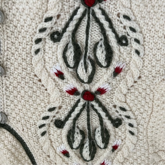 Vintage Obermeyer Wool Embroidered Cardigan Sweater - Picture 5 of 11